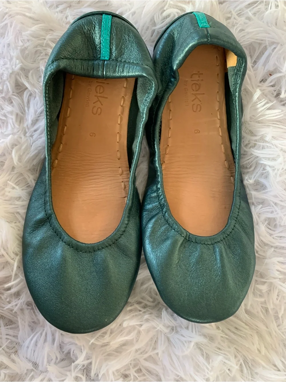 Tieks Ballet Flats in Metallic Green